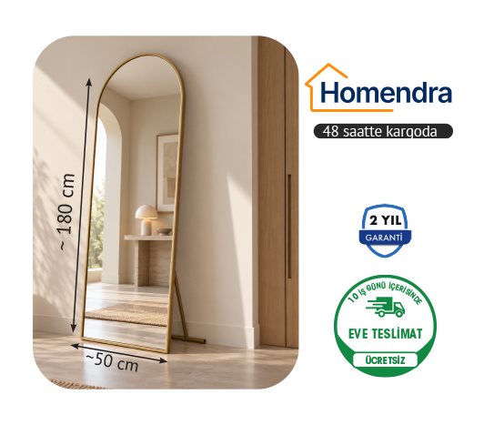 GOLD METAL ÇERÇEVELİ AYNA