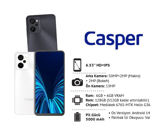 CASPER M45 6GB/128GB CEP TELEFONU