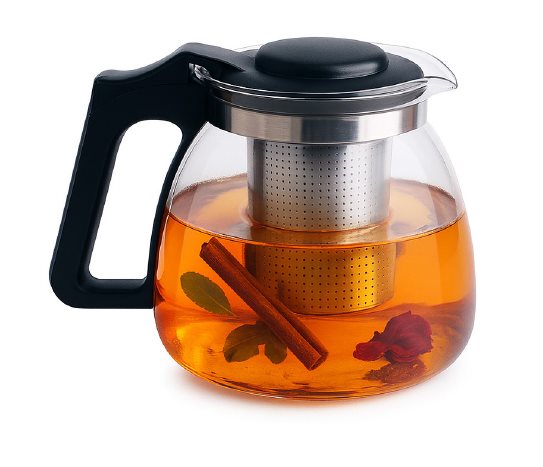SİYAH KAPAKLI BOROSİLİKAT DEMLİK ~900 ML