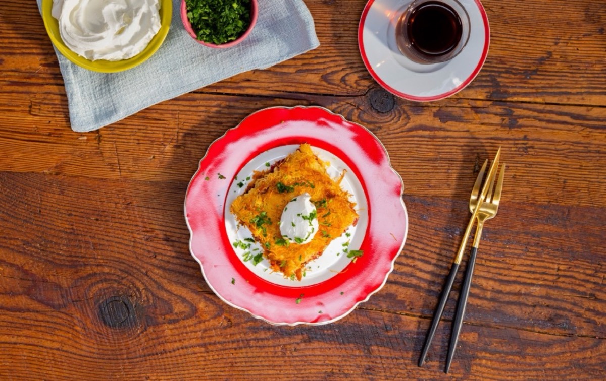 Pastırmalı Kaşarlı Kadayıf Böreği